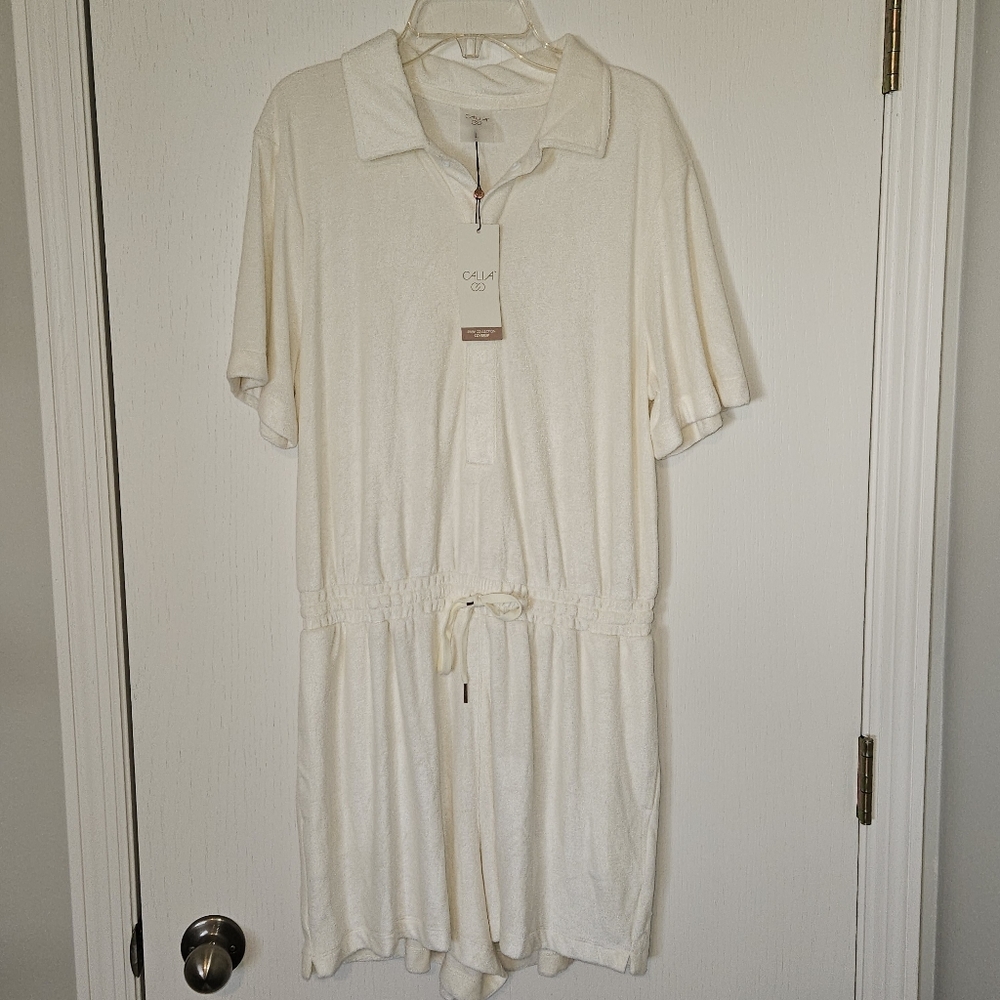 NWT Calia Terry Romper Swim Coverup